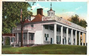 Vintage Postcard 1920's George Washington's Mansion at Mount Vernon VA Virginia