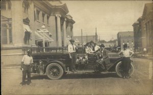 Monroe Fire Engine - Monroe WI or New York??? c1910 RPPC - Black Man