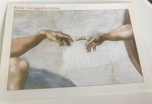 Italian Postcard Featuring the famous part of The Creation by Michelangelo New