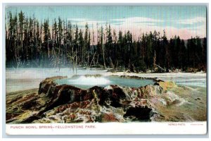 Yellowstone Park Wyoming WY Postcard View Of Punch Bowl Spring Haynes Photo