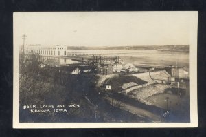 RPPC KEOKUK IOWA MISSISSIPPI RIVER DOCK LOCKS AND DAM REAL PHOTO POSTCARD