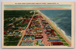 Virginia Beach VA Ocean Front Looking North From 14th Street Postcard O30