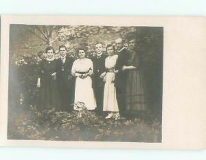 Old rppc GROUP OF PEOPLE Great Postcard AB1350