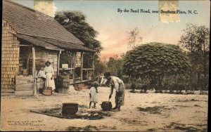 Southern Pines NC North Carolina Sand Road Home & Family c1915 Postcard