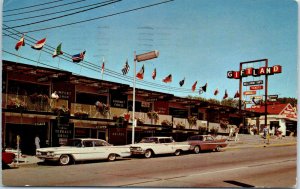 1965 Giftland Shopping Center Wisconsin Dells WI Wisconsin Old Cars Postcard