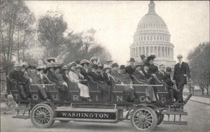 Washington DC Sight Seeing Car Tour Bus c1910 Vintage Postcard