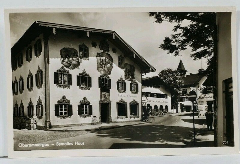 Germany Oberammergou Bemaltes Haus rppc Postcard L9