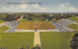 Sioux City Iowa 1940s Postcard High School Football Stadium