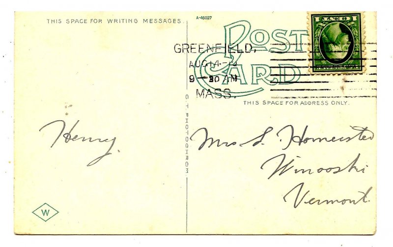 MA - Greenfield. Bird's Eye View from Poets Seat Tower