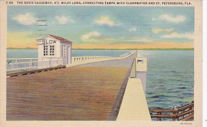 Florida St Petersburg The Davis Causeway 1937 Curteich