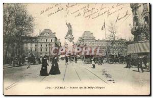 Paris Old Postcard Place de la Republique