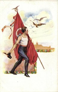 PC SOKOL MOVEMENT, I SLYS ME DRAHÉ SVATÉ HESLO, Vintage Postcard (b28266)