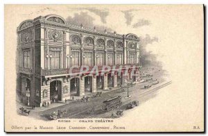 Postcard Old House Reims Grand Theater Leon Chandon champagne Reims View d & ...