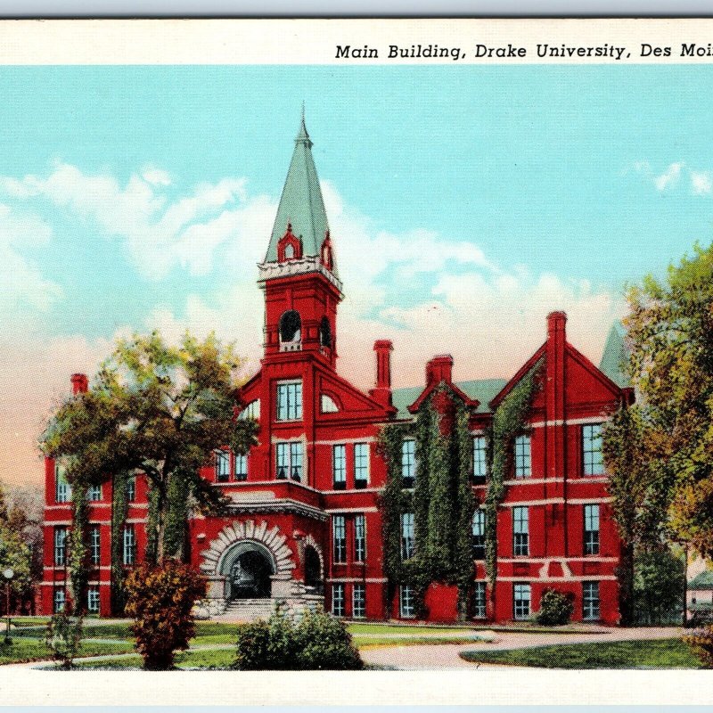 c1930s Des Moines, IA Drake University Main Building Hyman's Linen PC Teich A218