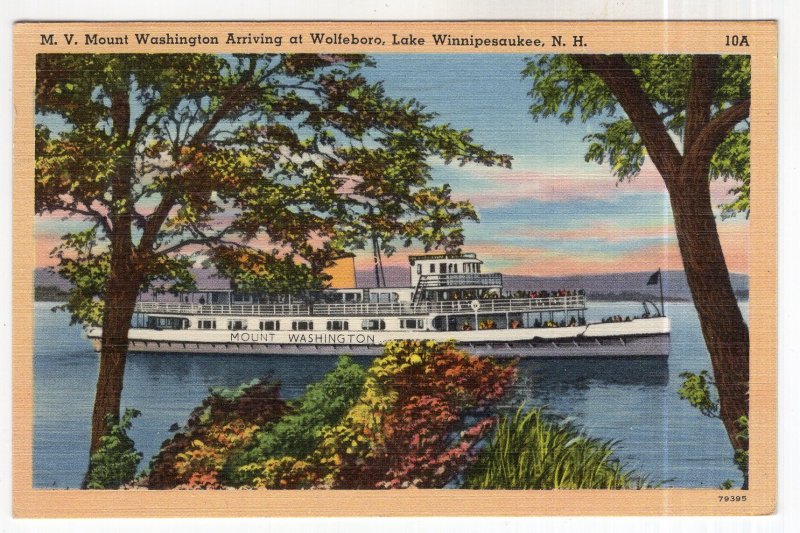 Lake Winnipesaukee, N.H., M. V. Mount Washington Arriving at Wolfeboro