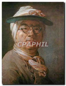 Modern Postcard Paris Louvre Museum JB Chardin (1699-1779) Self-portrait dowr...