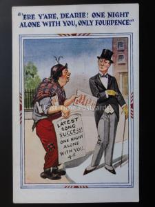 ERE Y'ARE DEARIE! ONE NIGHT ALONE WITH YOU, ONLY FOURPENCE...Old Postcard