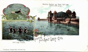 Greetings from Salt Lake City, Swimming Multi View Vintage Postcard K03