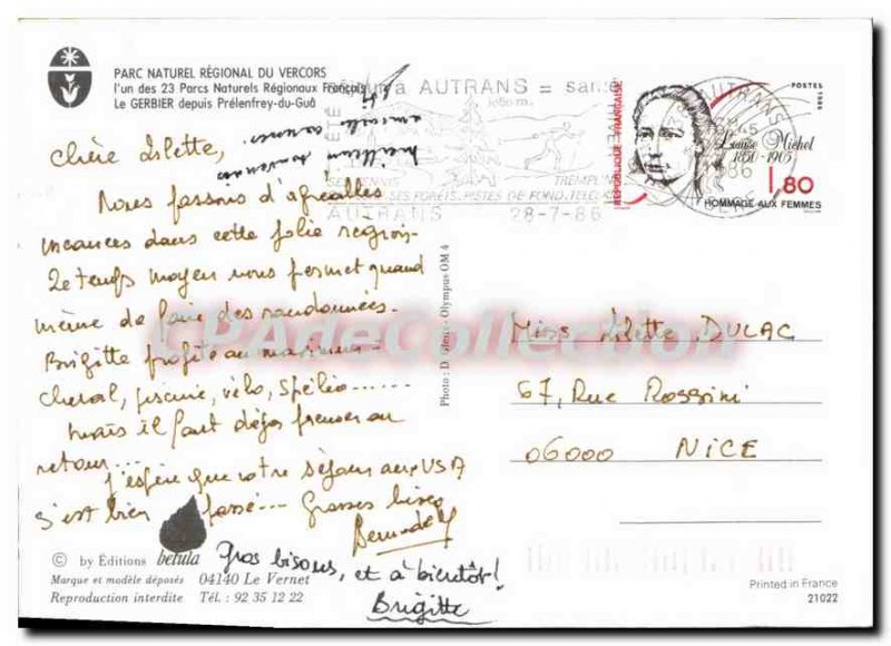 Postcard Modern Parc Naturel Regional du Vercors