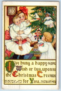 1911 Christmas Children Baby Toys Flushing New York NY Posted Antique Postcard