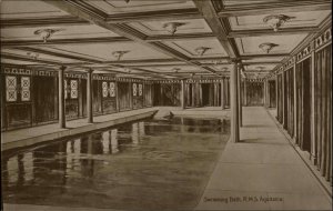 Steamship Boats Aquitania Interior Cunard c1900s-20s RPPC Real Photo Postcard 2