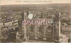 Old Postcard Lyon Basilica of Fourviere N D Lateral Facade