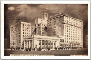 Lawrence Hotel Erie Pennsylvania Mainroad & Building Landmark Antique Postcard