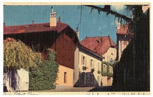 Kodachrome by Trans World Airlines Swiss Street Scene Airplane Postcard