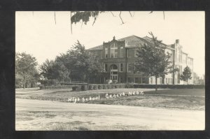 RPPC GENEVA NEBRASKA HIGH SCHOOL BUILDING VINTAGE REAL PHOTO POSTCARD