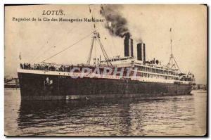 Old Postcard Lotus Boat Cruise Cie Messageries Maritimes