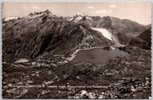 Grimsel Passhöhe Totensee Gegen Rhonegletscher Und Furkastras Real RPPC Postcard