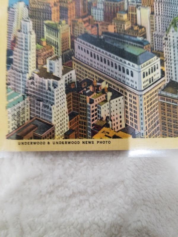 Antique/Vintage Postcard, The Financial Center of the World, New York City