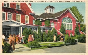 Vintage Postcard 1920's Baptist Church Spilman Dormitory Mars Hill College N.C.