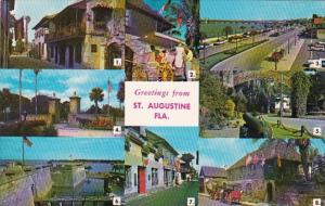 Florida St Augustine Greetings With Old Spanish Inn Old City Gates St George ...