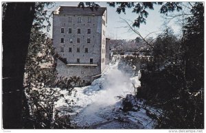 Winter view, Grand River Falls, Elora Gorge, Islet Rock Tooth of Time Elora...