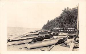 D16/ Waskish Minnesota Mn Real Photo RPPC Postcard c50s Kansas City Resort