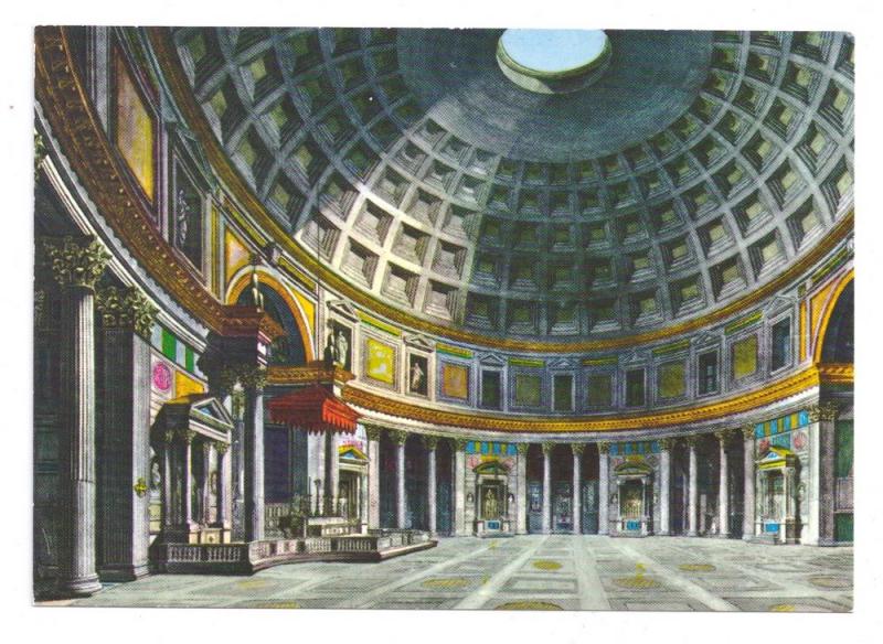 Italy Rome Pantheon Interior Postcard 4X6