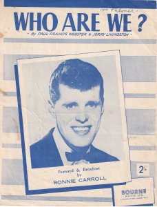 Who Are We Ronnie Carroll 1950s Sheet Music
