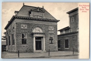 1910 Elmer New Jersey NJ Vintage Postcard First National Bank Building Unposted