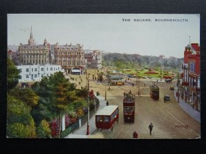 Dorset BOURNEMOUTH The Square & Tramway Terminus c1920s Postcard by Valentine