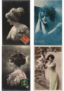 LADIES ROMANTIC GLAMOUR 1000 REAL PHOTO Vintage Postcards (Part 2.) (L2958)