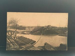 Postcard 1913 Columbus Flood, B & O Crossing, Sullivant Ave.    W9