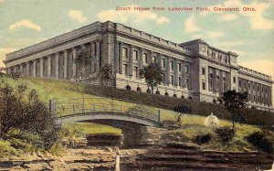 Court House from Lakeview Park Cleveland Ohio 1910c postcard