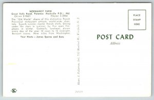 Potomac  Maryland  Normandy Farm    Postcard