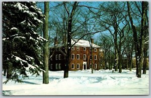 Vtg Brunswick Maine ME Massachusetts Hall Bowdoin College 1960s View Postcard
