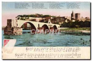 Old Postcard Avignon Bridge St. Beuezet and his legendary song