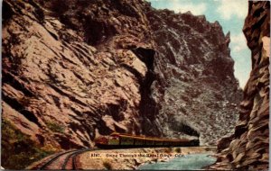 Colorado Train Going Through The The Royal Gorge