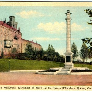 c1930s Quebec, Canada Wolfe's Monument Plains Abraham Postcard Photogelatine A23