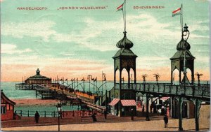 Netherlands Scheveningen Wandelhoofd Koningin Wilhelmina Vintage Postcard C119