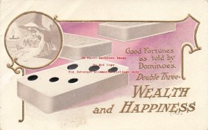 Gambling, Good Fortunes as Told by Dominoes, Double Three, Wealth & Happiness